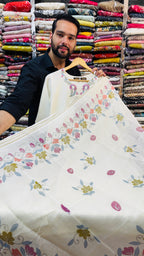 Pure Mull Cotton Off White Plazo Suit