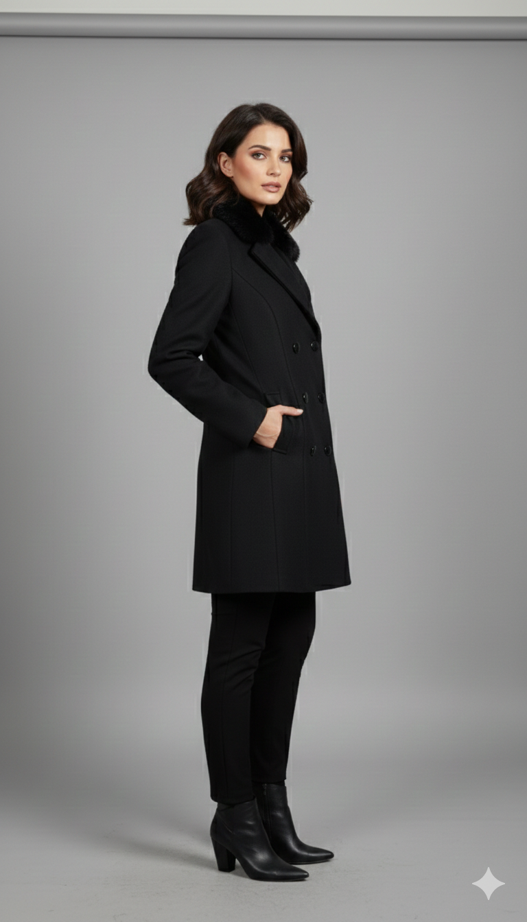 Black Tweet Long Blazer