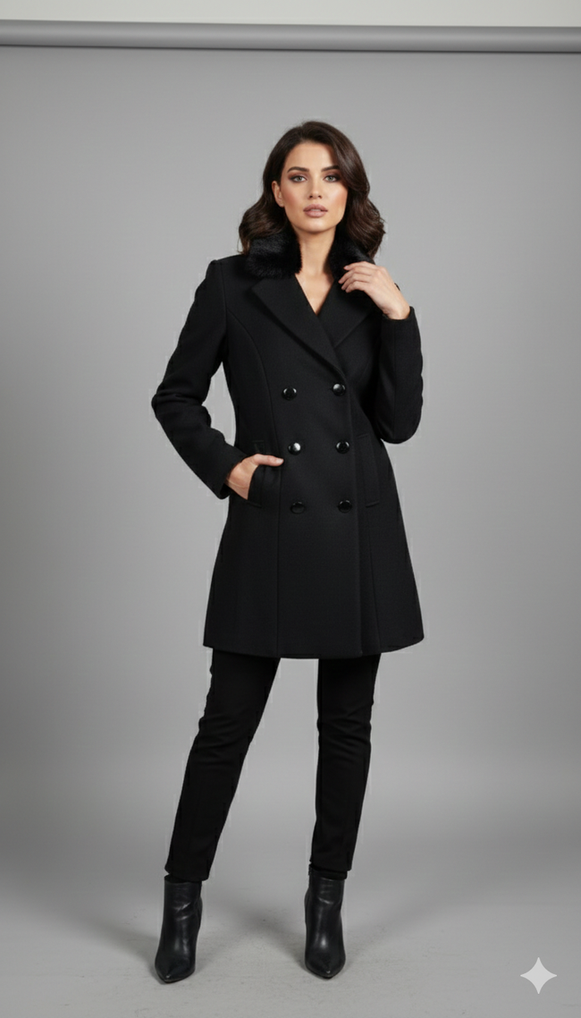 Black Tweet Long Blazer Hover Image