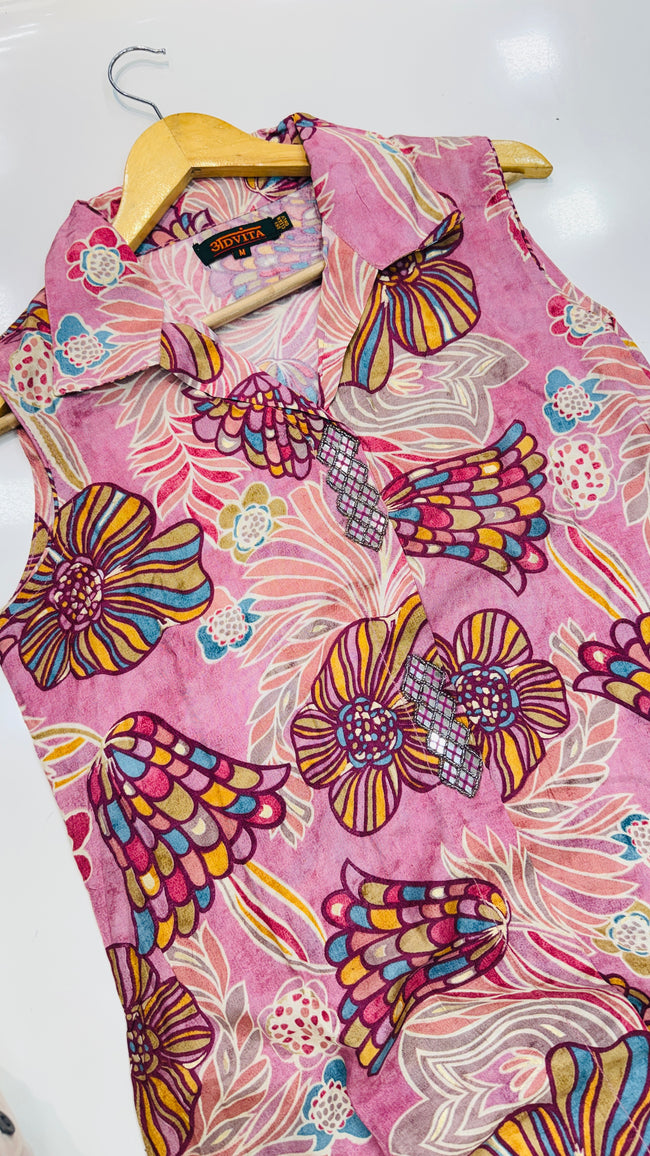 Maslin Two Pcs Co-ord Set ( Sleeves Inside) Main Image