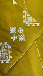 Mull Cotton Mustard Frok Suit