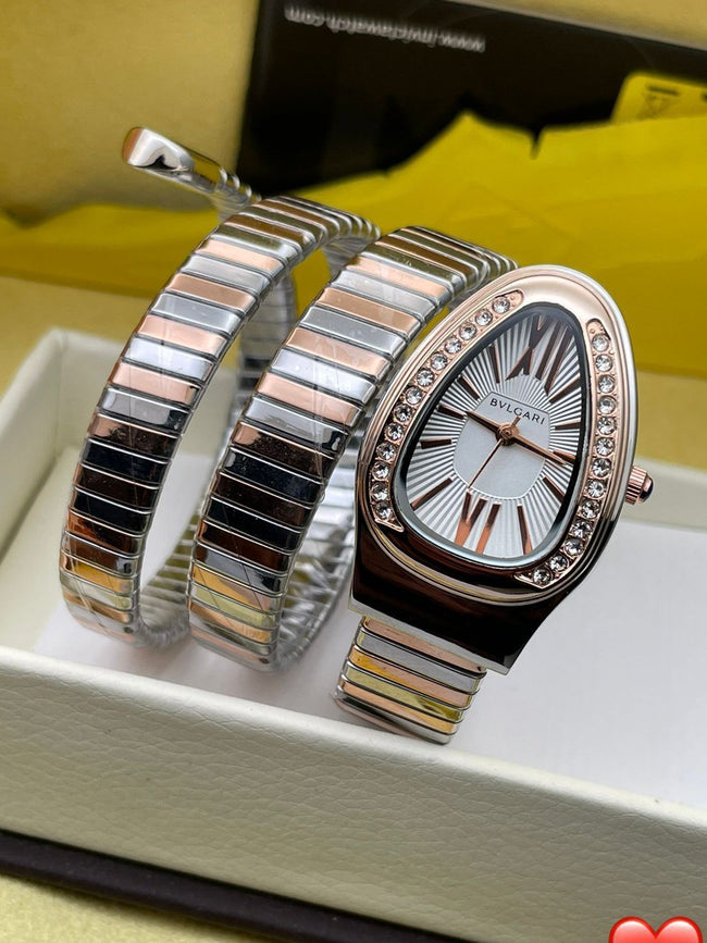 Bvlgari Solilver Rose Gold Watch ( First Copy ) Hover Image