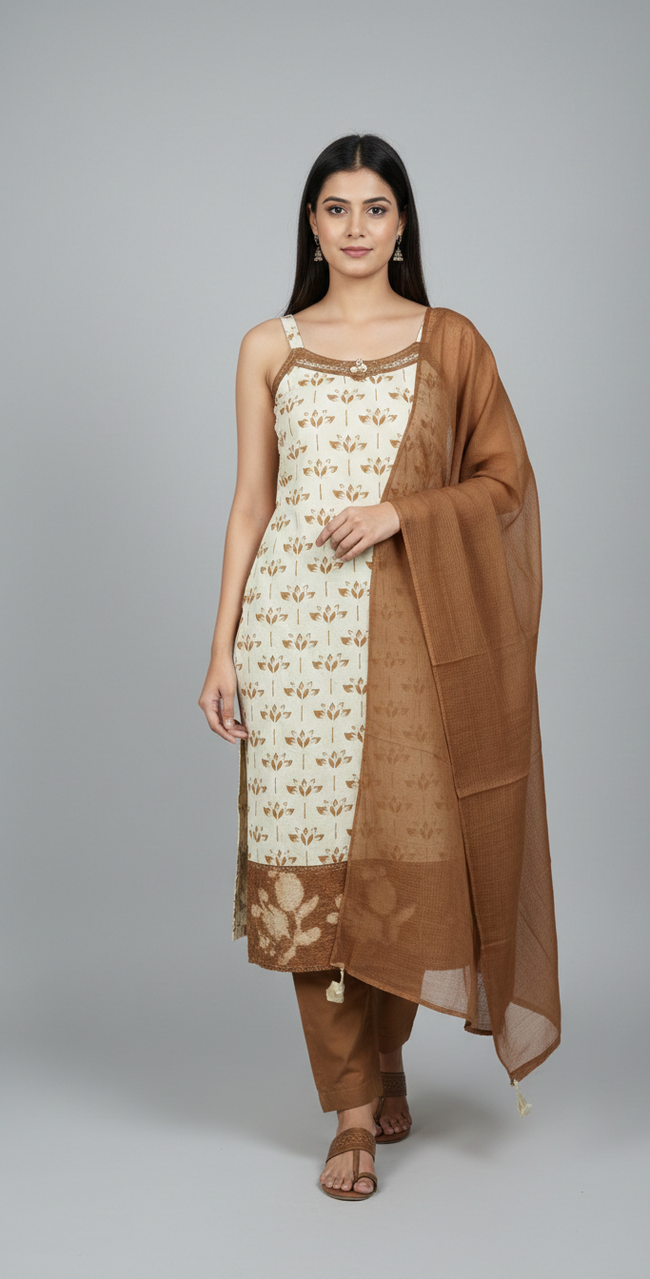 Super Gorgeous Noodle Strap Cotton Plazo Set Hover Image