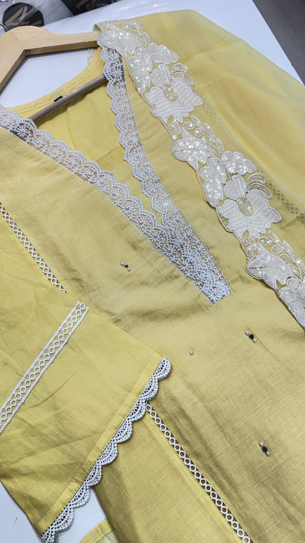 Pure Cotton Light Yellow Plazo Suit