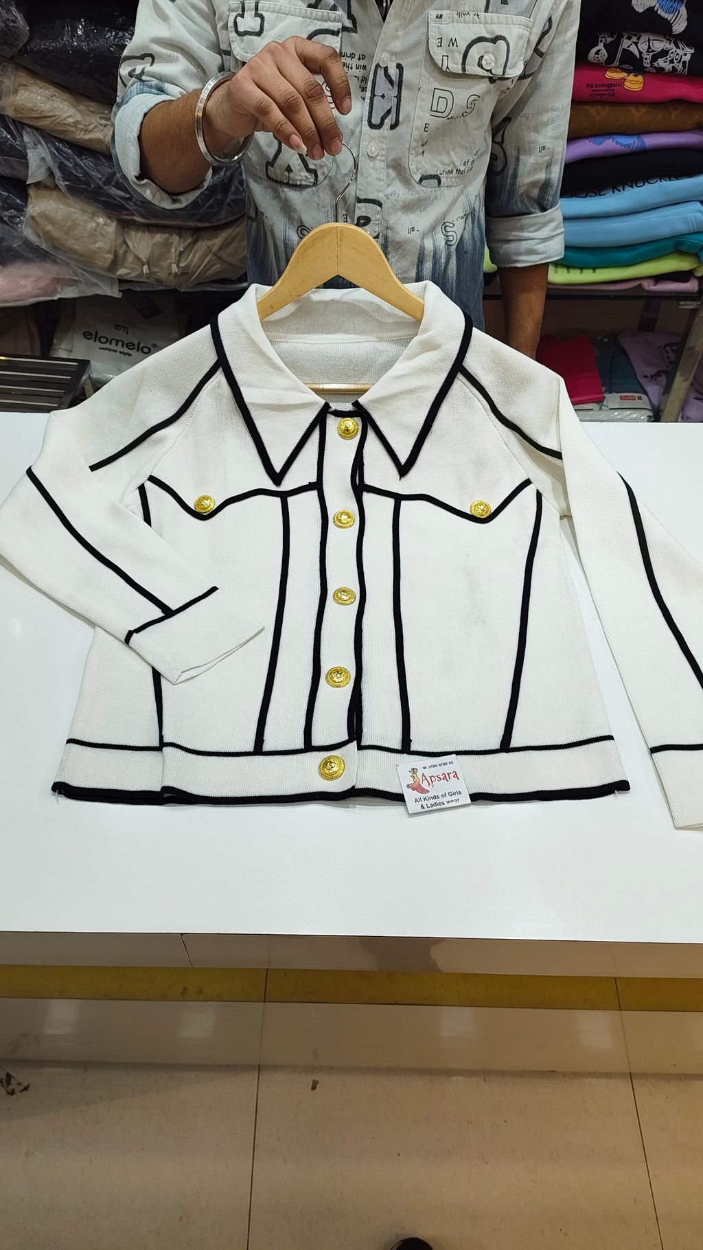 Imported Korean White Black Co-ord Set
