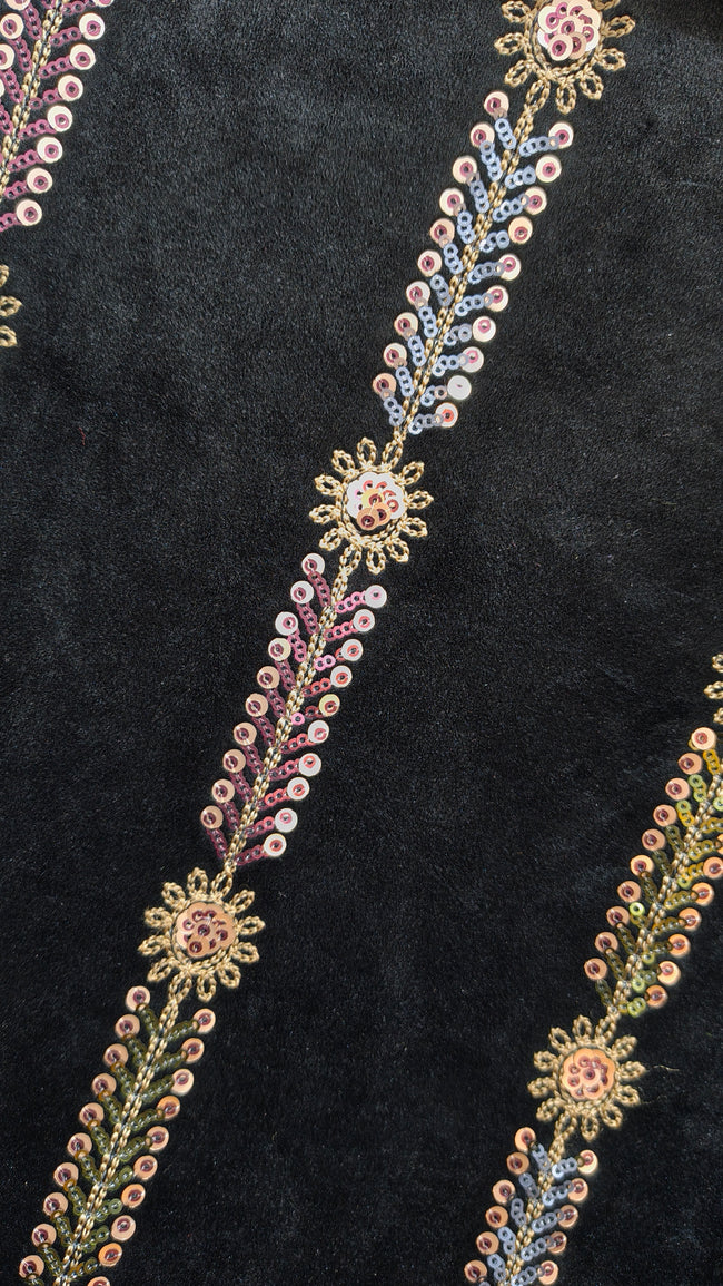 Black Valvet Suit with Heavy Stole Main Image