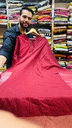 Pure Cotton Marron Colour Plazo Suit