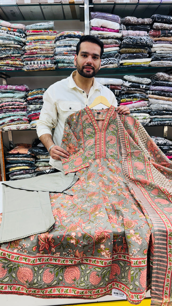 Pure Cotton Printed Frok Suit Hover Image