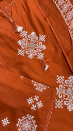 Mull Cotton Rust Orange Frok Suit