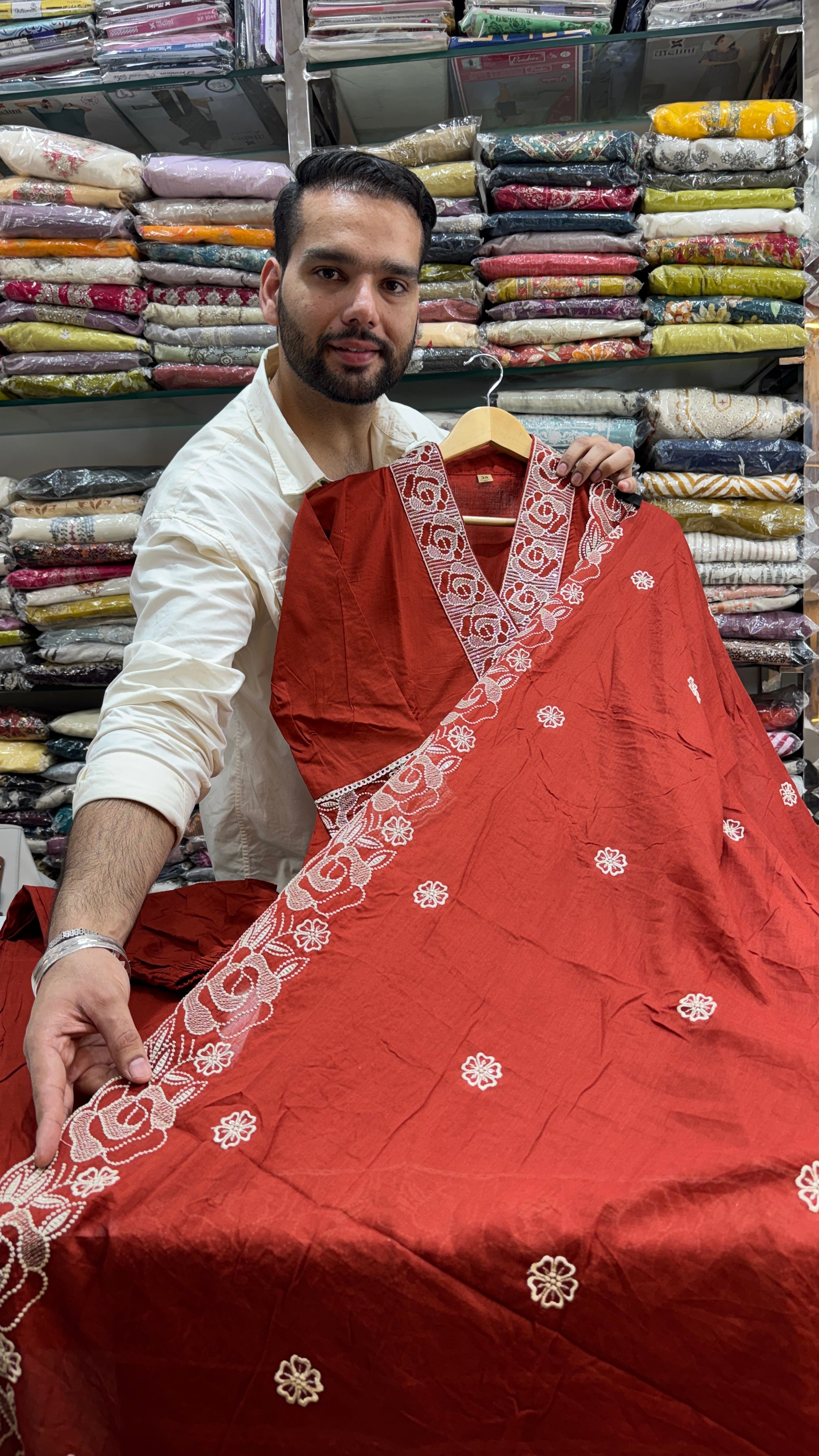 Pure Cotton Straight Rust Plazo Suit