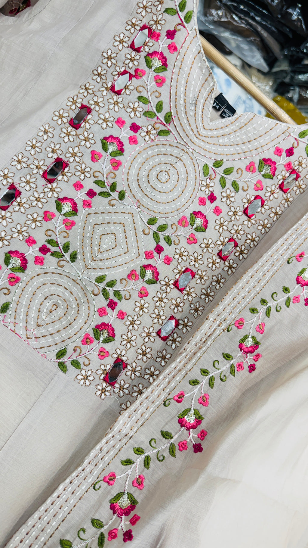 Mull Chanderi Ash Frok Suit