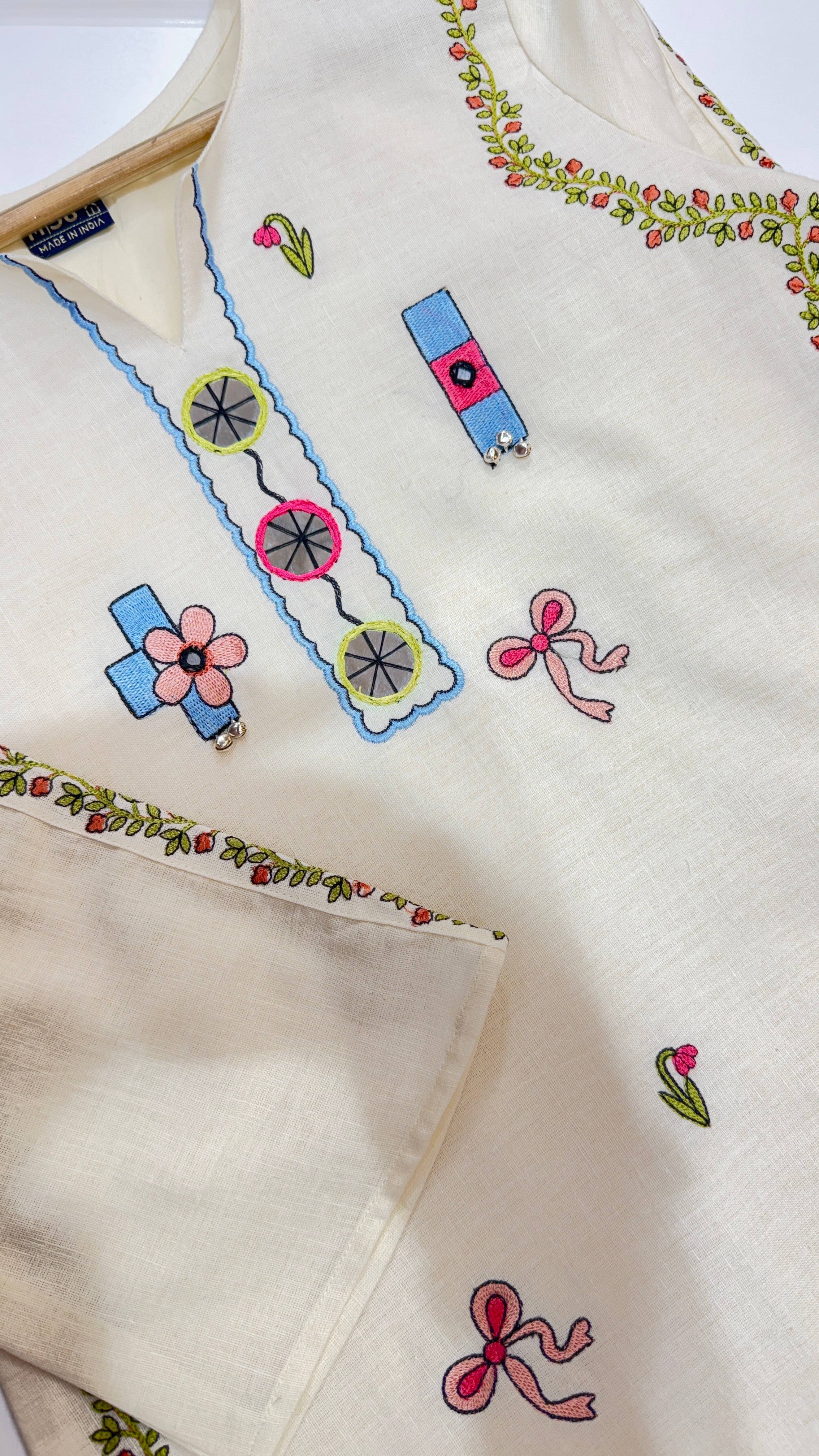 Off White Embroidered Co-ord Set