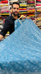 Anarkali | Pure Cotton Dusty Blue Frok Suit