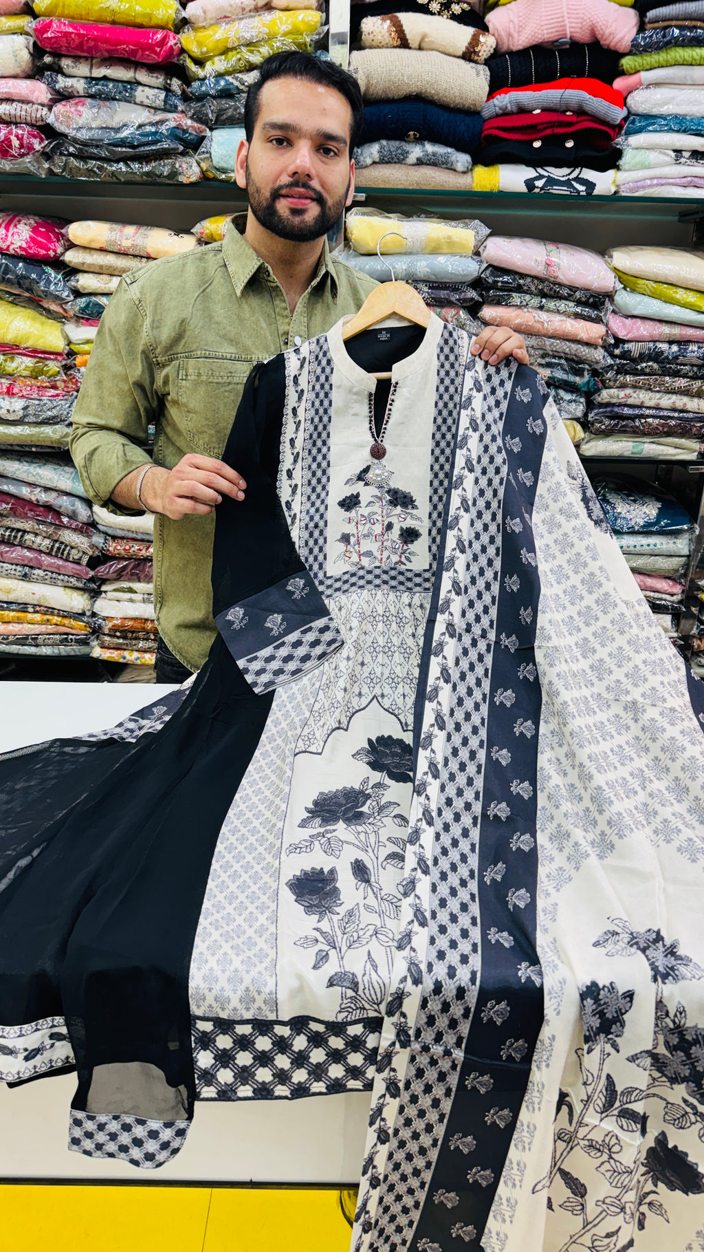 Pure Georgette and Crepe From Suit with Frill