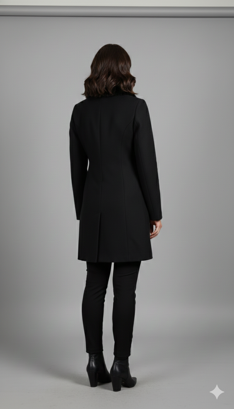 Black Tweet Long Blazer