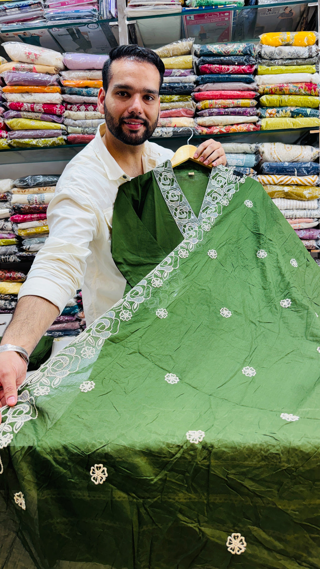 Pure Cotton Straight Mehndi Plazo Suit
