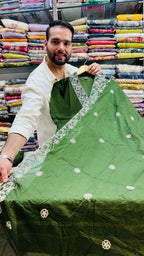 Pure Cotton Straight Mehndi Plazo Suit