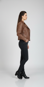 LJ 1023 Crop  Leather Jacket