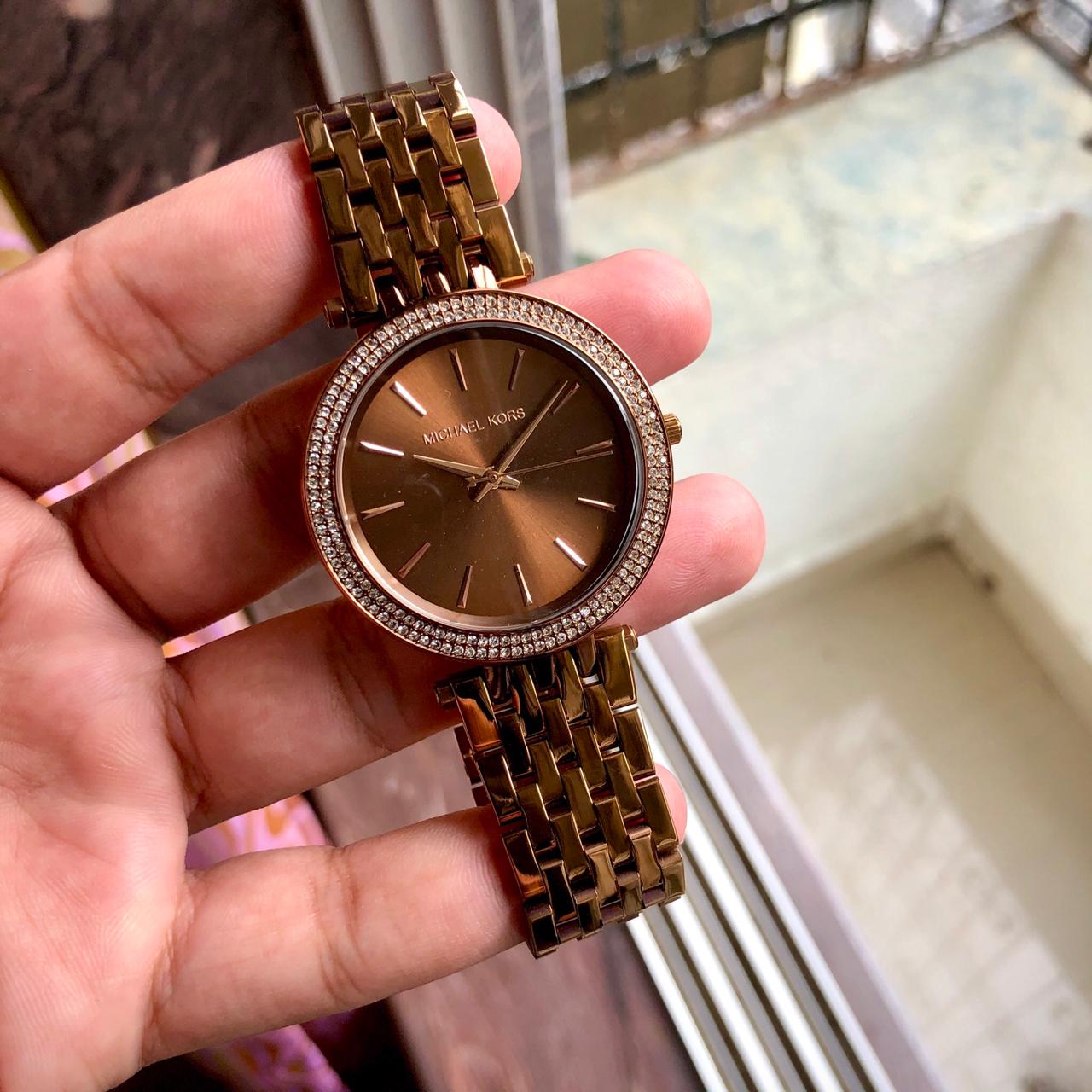 Michael Kors Copper Tone Glitz Watch ( First Copy )