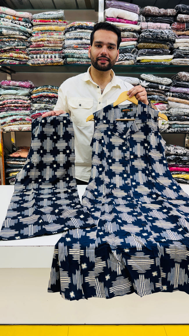 Rayon Fabric Two Pcs Co-ord Set (3/4 Sleeves Inside) Hover Image