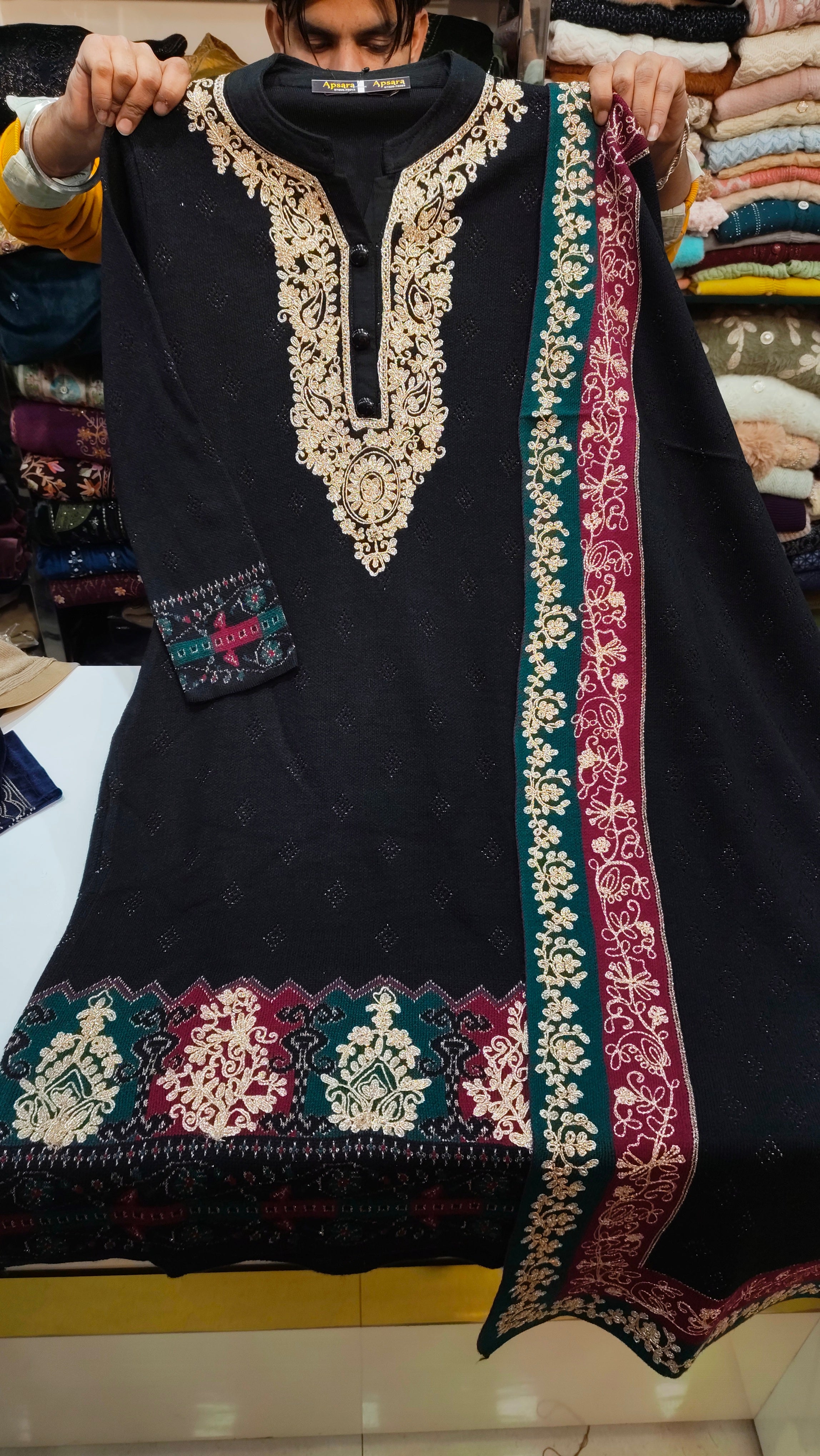 Premium Knitted Woolen Plazo Suit