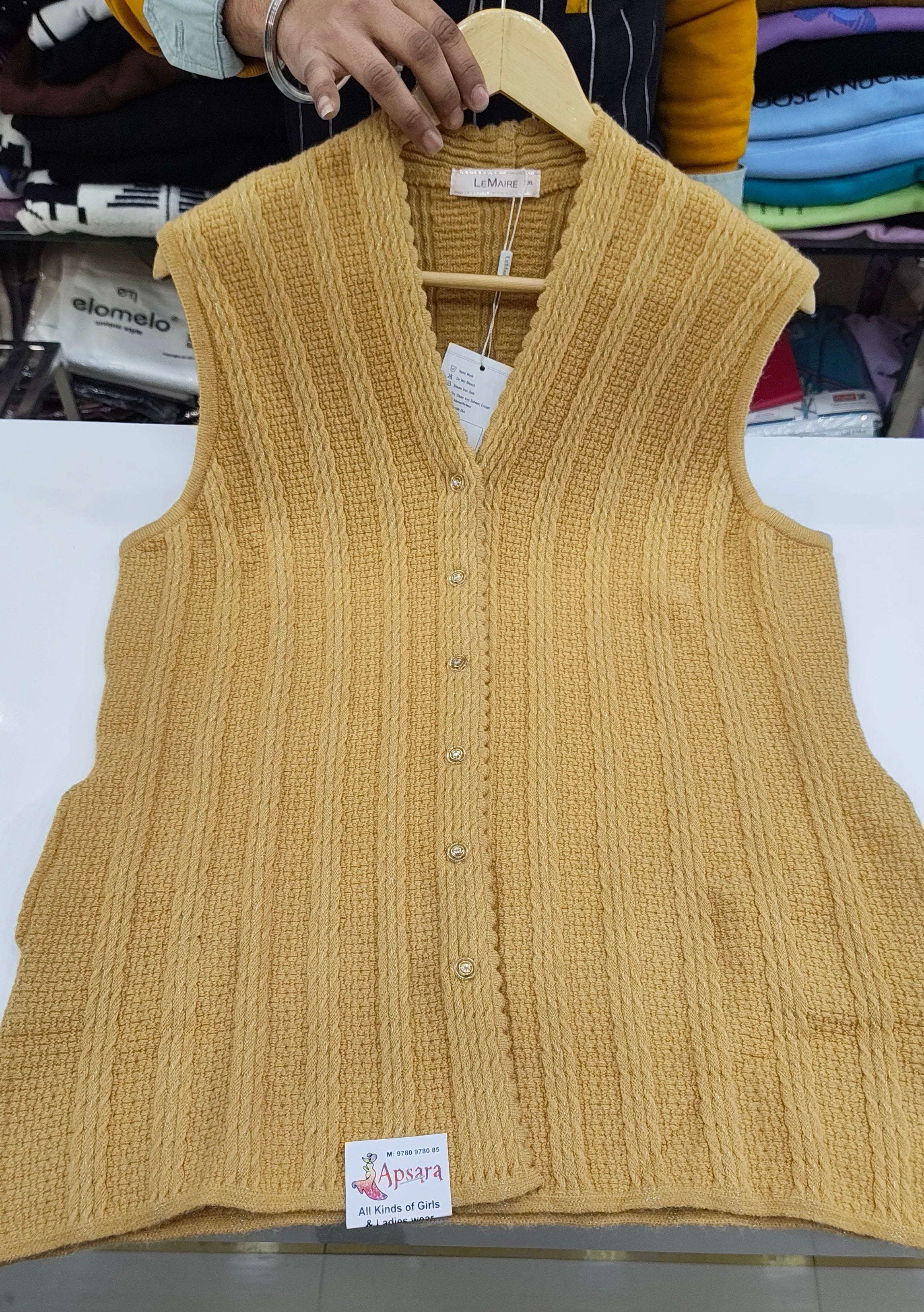 XXL SIZE Sleeveless Knitted Cardigan
